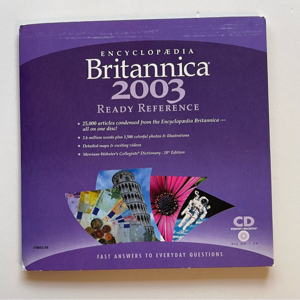 Encyclopedia Britannica 2003 Ready Reference PC CD-ROM WIN 95, 98, 2000, Me, NT4